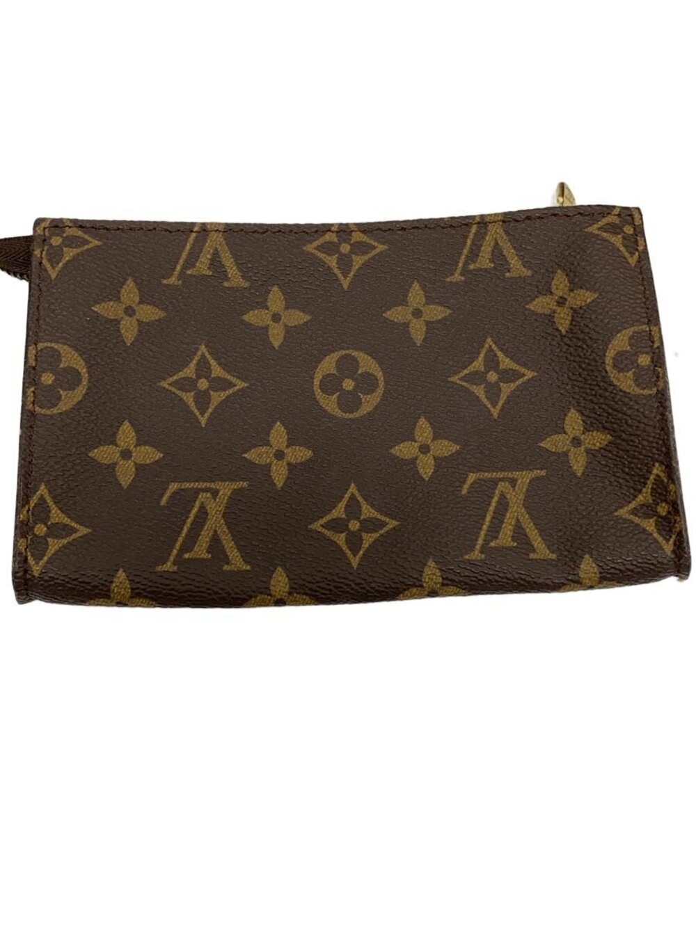 LOUIS VUITTON Pouch Clutch Leather Brown All over
